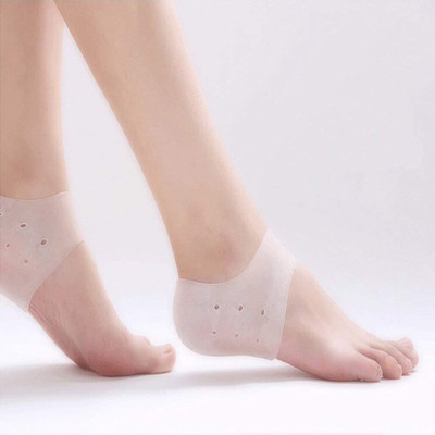 

QUINERGYS ® Skin Softening Moisturizing Silicone Gel Heel Sleeve Heel Support(White, Clear-8