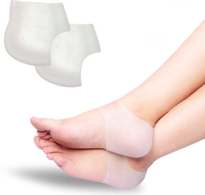 

QUINERGYS ® Heel Socks Silicone Gel Softening Heel Sleeves Heel Support(White, Clear-16