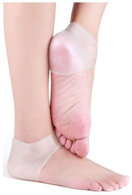 

QUINERGYS ™ Gel Sleeve Foot Protection Moisturizing Socks Pads for Heel Heel Support(White, Clear-21