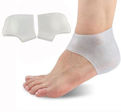 

QUINERGYS ™ Gel Heel Cups Inserts and Compression Heel Sleeves Socks Heel Support(White, Clear-17