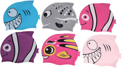 

Assemble Animal Textured Children Swimming cap-Multicolor Swimming Cap(Multicolor, Pack of 6)