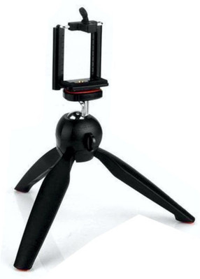 

finest 228 Mini Tripod Stand Mobile Phone Holder Clip Self-Tripod for Mini Cameras Tripod(Black, Supports Up to 700 g)
