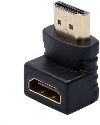 

smacc TV-out Cable L Shape HDMI Male to HDMI Female Jointer Converter HDMI Adapter (Black)(Black, For Computer)
