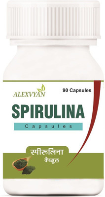 

AlexVyan Organic Spirulina Ayurvedic Herbal 500 Mg 90 Capsules Source of Vitamin, Iron, Protein, Calcium, Antioxidants(90 No)