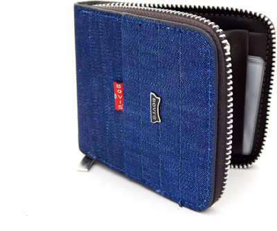 

Bovi'S Men Blue Artificial Leather, Fabric Wallet(4 Card Slots)