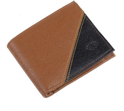 

Woodline Men Tan, Black Artificial Leather Wallet(5 Card Slots), Black;tan
