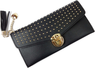 

SB Women Black Artificial Leather Wallet(6 Card Slots)