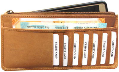 

ABYS Men Tan Genuine Leather Card Holder(14 Card Slots)