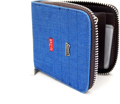 

Bovi'S Men Blue Artificial Leather, Fabric Wallet(4 Card Slots), Sky blue