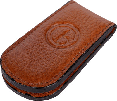 

CadetBlue Men Brown Genuine Leather Money Clip(4 Card Slots)