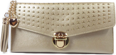 

SB Women Gold Artificial Leather Wallet(6 Card Slots)