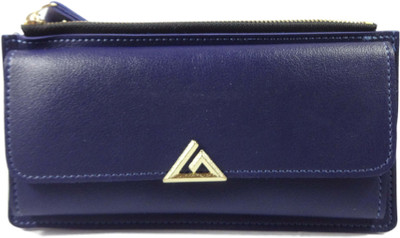 

SB Women Blue Artificial Leather Wallet(10 Card Slots)