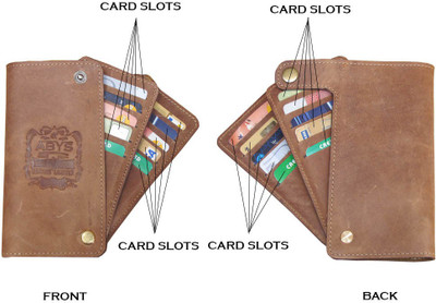 

ABYS Men Tan Genuine Leather Card Holder(20 Card Slots)