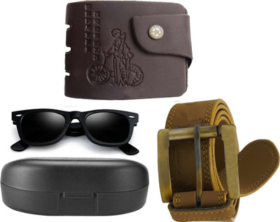 

Peacock Mundkar Wallet, Belt Combo(Black)