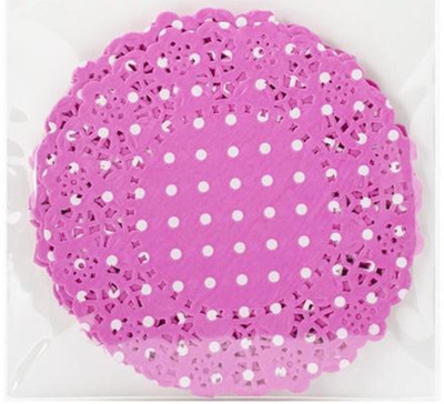 

Funcart 10pcs Pink Polka Dot Round Doilies 8"