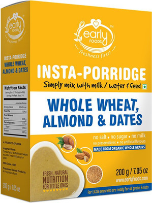 

Early Foods Instant Wheat, Almond & Date Porridge Mix 200 g Cereal(200 g, 24+ Months)