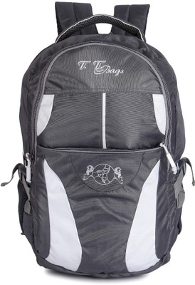 

TT Bags Backpack for Boys and Girls with Rain Cover - Grey 20 L Backpack(Grey, White)