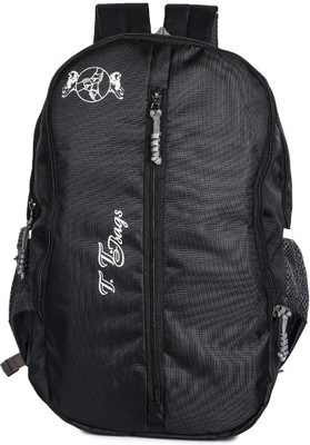 

TT Bags Backpack for Boys and Girls with Rain Cover - Black 20 L Backpack(Black)