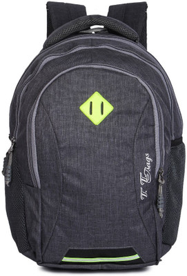 

TT Bags Backpack for Boys and Girls with Rain Cover - Black 20 L Backpack(Black)