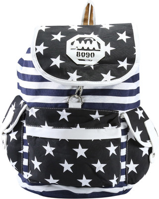 

Desence Women & Girls Stylish Backpack/Bagpack Bags for College/School/Travel -Canvas Stylish Printed- 10 liters 10 L Backpack(Black)