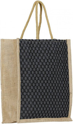 

ART ME Designer Jute Waterproof Lunch Bag(Black, 11 L)