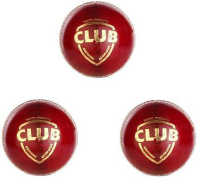 

GLS Genuine Leather Cricket Ball Standard Size 5.5 - Pack of 3 Cricket Leather Ball(Pack of 3, Red)