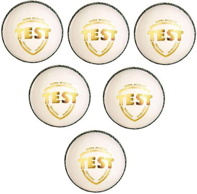 

GLS Genuine Leather Cricket Ball Standard Size 5.5 - Pack of 6 Cricket Leather Ball(Pack of 6, White)
