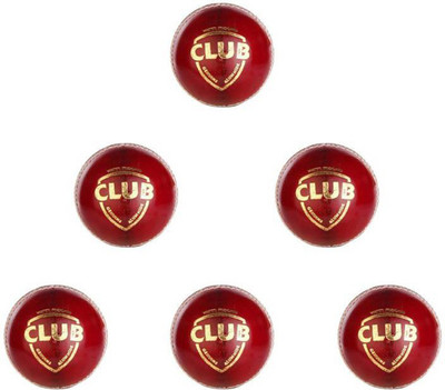 

GLS Genuine Leather Cricket Ball Standard Size 5.5 - Pack of 6 Cricket Leather Ball(Pack of 6, Red)