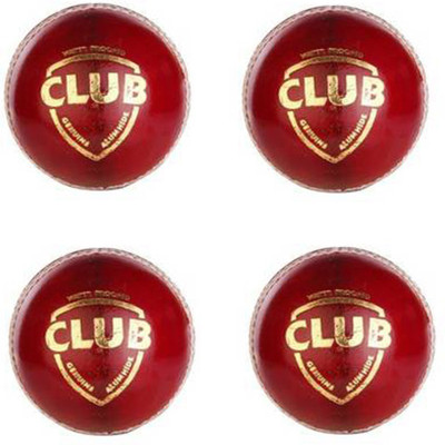 

GLS Genuine Leather Cricket Ball Standard Size 5.5 - Pack of 4 Cricket Leather Ball(Pack of 4, Red)