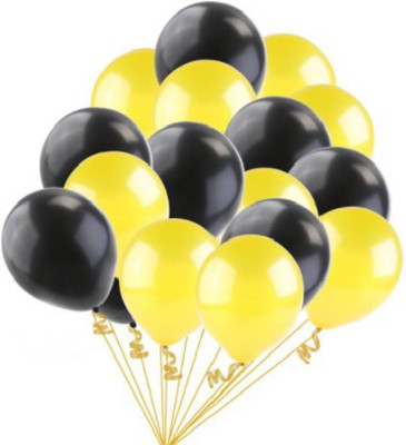 

teple Solid Yellow Black Metallic Balloons for Birthday Decoration , Decoration for Weddings , Engagement , Baby Shower , 1st Birthday Party Decoration Items , Anniversary Party , Bachelors Party , Office Party , Diwali , New Year Party , Christmas Decora