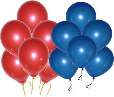 

teple Solid Metallic Balloons for Birthday Decoration , Decoration for Weddings Balloon(Red, Blue, Pack of 80)