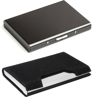 Flipkart SmartBuy Combo of 1 Black Matt Finish Special Edition & 1 Business Unique ATM / ID / DEBIT / CREDIT / VISITNG 10 Card Holder(Set of 2, Black)