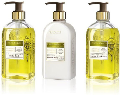 Oriflame Sweden Essence&Co. Lemon and Verbena (Hand & Body lotion, Body Wash, Liquid Hand soap)(Set of 3)(Set of 3)