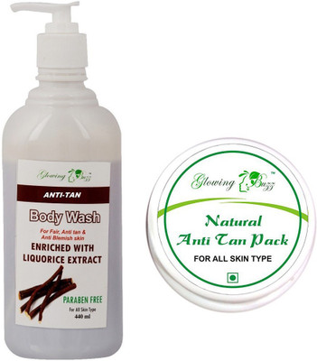 

Glowing Buzz Combo of anti tan body wash and anti tan pack(Set of 2)
