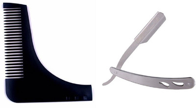 JAMPAK Beard comb & shaving steel razor(Set of 2)