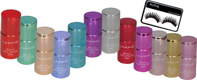 

styling Eyelashes&Lakme Nail Colour Set Of 12(Set of 13)