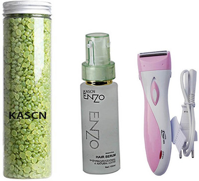 

KASCN ORIGINAL HIGH QUALITY PROFESSIONAL HARD WEX BEANS,RAISER HAIR REMOVER,HAIR SIRUM COMBO KIT FOR ALL SKIN TONE(Set of 3)