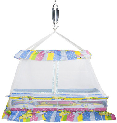

VParents King Baby Crib Cradle with Bed and Pillow and Hanging Spring (Blue)(Blue)