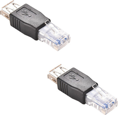 

ACUTAS RJ45 Male to USB 2.0 AF A Female Adapter Connector Laptop LAN Network Cable Ethernet Converter Transverter Plug LAN Cable(Computer, Laptop, Black)