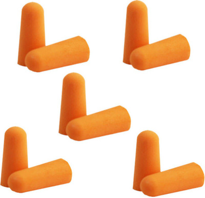 Simon's Studywell 5 Pairs Foam earplug | SUPER SAVER PACK (Carry case included) Ear Plug(Orange)