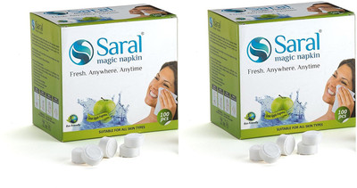 

SARAL Magic Tablet Napkin - 200 Pieces - Green Apple Fragrance(Pack of 200)