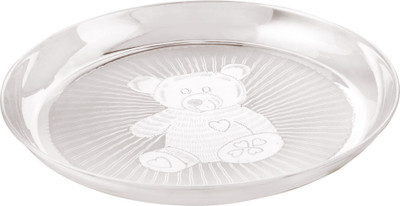 

Osasbazaar Sterling Silver Baby Plate - Teddy Bear Design - 90%-92.5% Pure BIS Hallmarked - Silver(Silver)