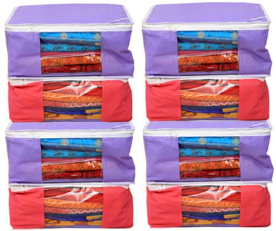 Ajabh High qulity saree cover Designer Non woven Saree cover Bag Set of 8 Pcs /Wardrobe Organiser/Regular Clothes Cover Keep saree/Suit/Travelling Pouch(Multicolor)