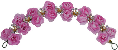 

Majik Rose Flower Design Hair Gajra, Hair Accessories For Girls, Pink Bun(Pink)