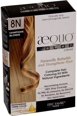 

Aequo Hair Color Cream Kit 8N Blonde Champagne - 160ml Hair Color(Golden Champagne)