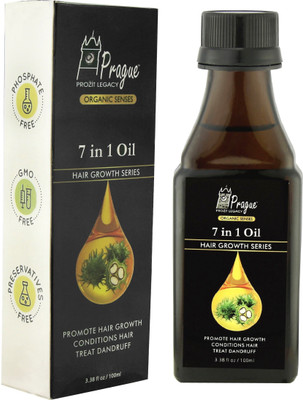 

Prague 7in1 Organic Hair Growth Oil - with Argan & Castor Oil (100ml) Hair Oil(100 ml)