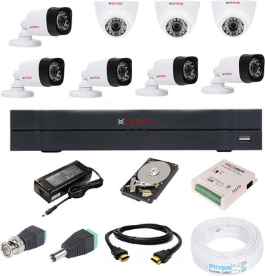 CP PLUS 8 Channal HD DVR 1080p 1Pcs,Bullet Camera 1MP 5Pcs,Dome Camera 1MP 3Pcs,1 TB Toshiba Surveillance Hard Disk with 3 Year Warranty Security Camera(1 TB, 8 Channel)
