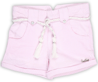 

Gini & Jony Short For Girl's Casual Striped Cotton(Pink, Pack of 1, Egret(c105)