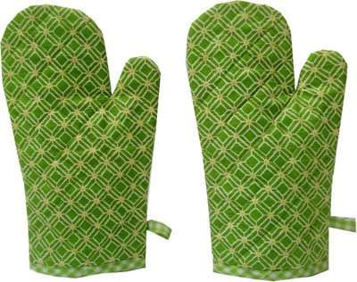 Tidy Green Cotton Kitchen Linen Set(Pack of 2)
