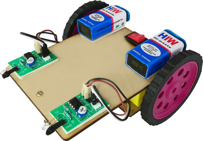 Kit4Curious 2in1 Robot: Object follower robot, Object avoider robot (Scary cat), Ready to run kit with instruction manual(Multicolor)